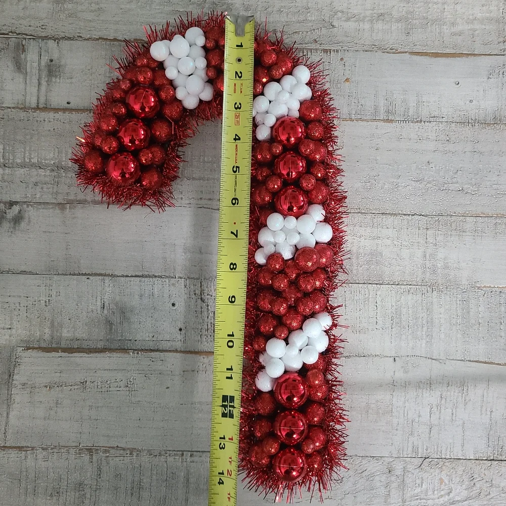 Handmade Candy Cane Ornament Ball Wreath
